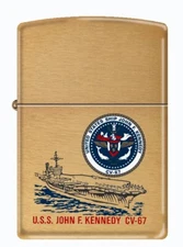 USS John F. Kennedy (CV-67) Aircraft Carrier Zippo MIB  Brushed Brass