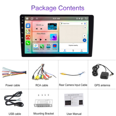 Hikity 9" Android 15 AutoRadio Für Mazda 6 2007-2012 Autoradio 2DIN Mit CarPlay Android Auto Wireless WiFi GPS BT5.0 59UI 32DSP RDS Mic Rückfahrkamera