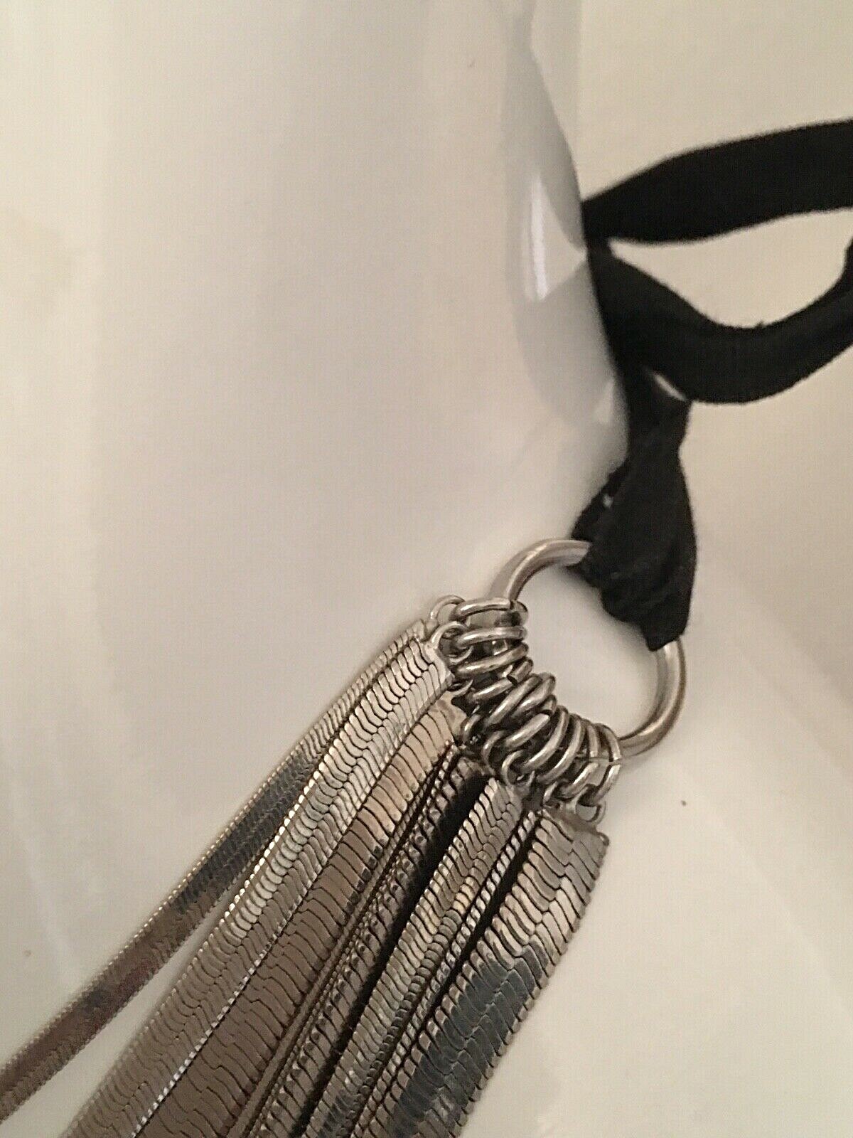 Multi Strand Silver Bib Statement Necklace - image 11