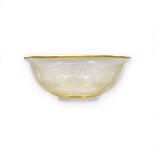 Vintage Yellow Depression Glass Serving Bowl