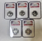 90% Silver Quarter Lot. 2003       5 Coins Proof 69 Ngc