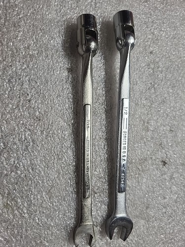 Craftsman USA 2pc. Flex Head Swivel Socket Wrench Set SAE 1/2" & 7/16" - Foto 5 di 9