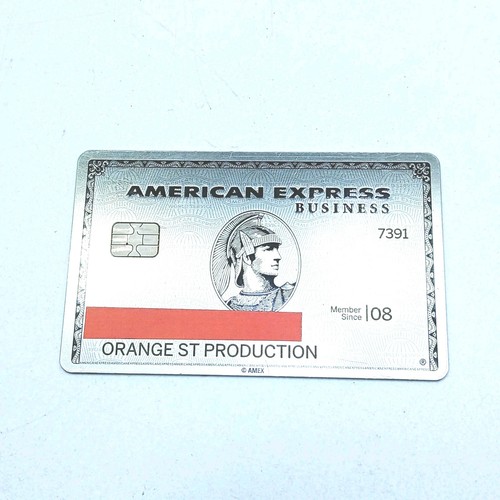 American Express Business Platinum Metal Credit Card Signed Chip Silver No Value