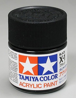 Tamiya Acrylic X1 Gloss Black 3/4 oz Paint Jar 81001