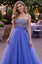 Flirt Maggie Sottero Sz 2 tulle rhinestone princess ballgown Prom Quinceañera