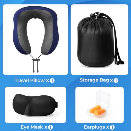 Travel Pillow, Travel Pillows for Sleeping Airplane, Removable Cover Neck