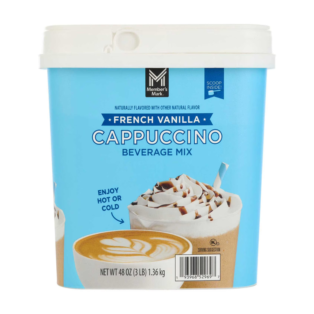 Mezcla de bebidas de capuchino de vainilla francesa Member’s Mark 48 oz