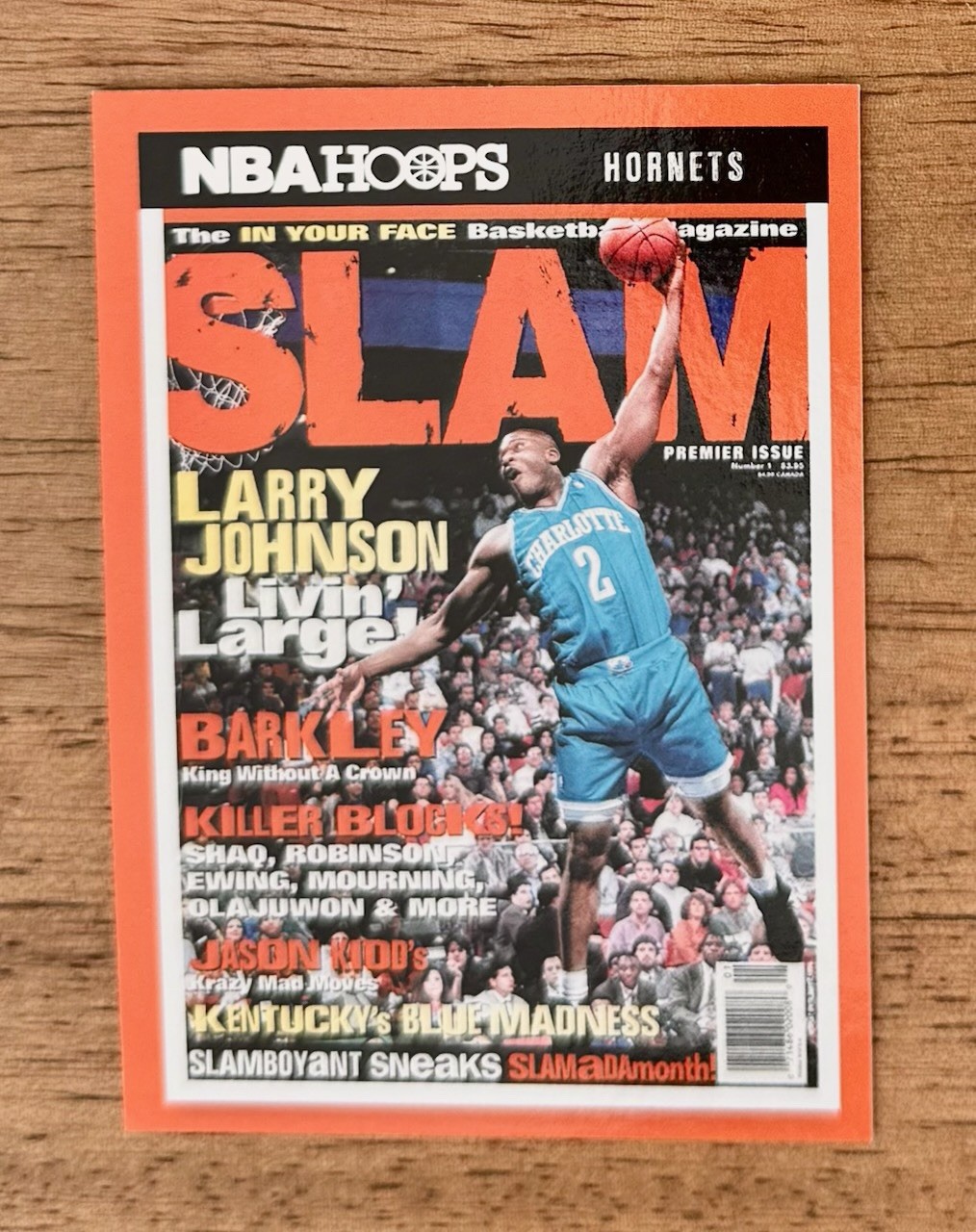 2021-22 NBA Hoops LARRY JOHNSON SLAM Magazine #1 Insert Charolette Hornets