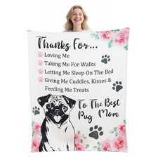 Pug Gifts for Women Pugs Lovers Soft Warm Pug Blanket Throw 50 x 60 Inch for ...