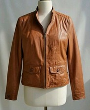 VTG George Real Leather Y2K Jacket Sz M 90s Moto Biker Grunge Distres Patina HTF