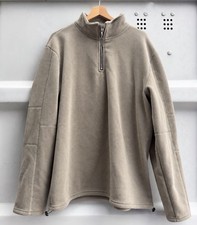 Mens XXL 2XL Beige Quarter Zip Fleece Pullover Outdoor Hiking Jumper