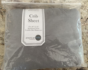 American Baby Co. 100% Cotton Sheet Fits 28"x52" Standard Crib & Toddler AshGray