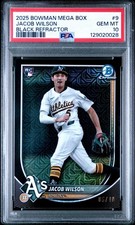2025 Bowman Chrome Jacob Wilson RC Black Mojo 5/10 Number Match SP PSA 10 Pop 1