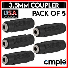 5 Pack Stereo 3.5mm Coupler 1/8" AUX Female/Female Adapter Audio Jack Converter