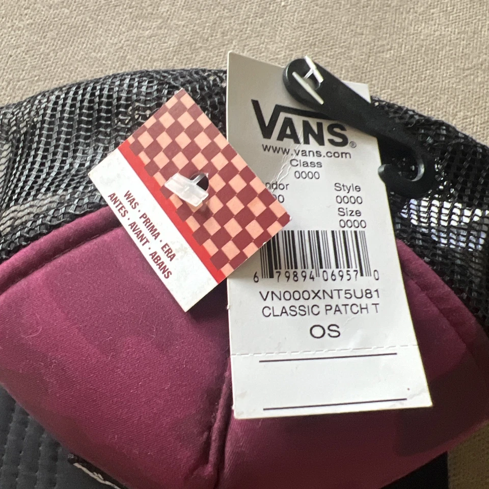 Vans Off The Wall Classic Boys One Size Black Purple Adjustable Snapback Cap Hat - Image 3 of 4