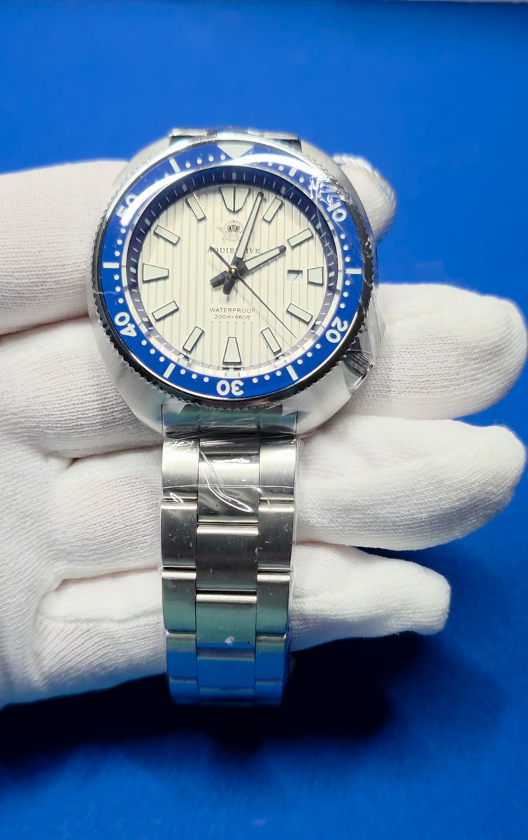 Addiesdive AD2507 Turtle Captain Willard Quartz Watch White Blue