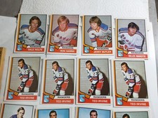 16 -1974 -75 OPC HOCKEY CARDS - NEW YORK RANGERS - RICK MIDDLETON + TEAM CARD