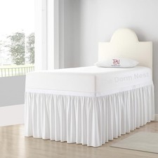 Dorm Bed Skirt Full XL 42 Inch Drop College Dorm Room Essentials Bed Skirt 10...
