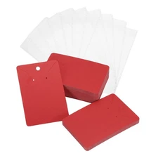 100 Pcs Earring Display Cards with Packaging (Red, 3.5 x 2.4 Inches)
