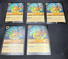 LOT OF 5 2026 LORCANA SNOW WHITE 4 REG 1 FOIL CARDS