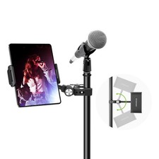 Aluminum iPad Holder for Mic Stand, Side Mount iPad Music Stand for Microphon...