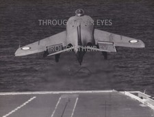 Original photo Fleet air arm Scimitar takeoff  aircraft carrier HMS Centaur 1961