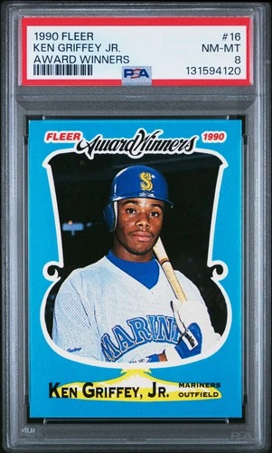 131594120 Ken Griffey Jr 1990 Fleer Award Winners #16 PSA 8