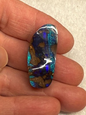 Boulder Opal Single Split Polished Rub. 15.8 Grams
