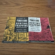 2 PENNSYLVANIA HUNTING TRAPPING REGULATIONS BOOK BOOKLET 1973 1974