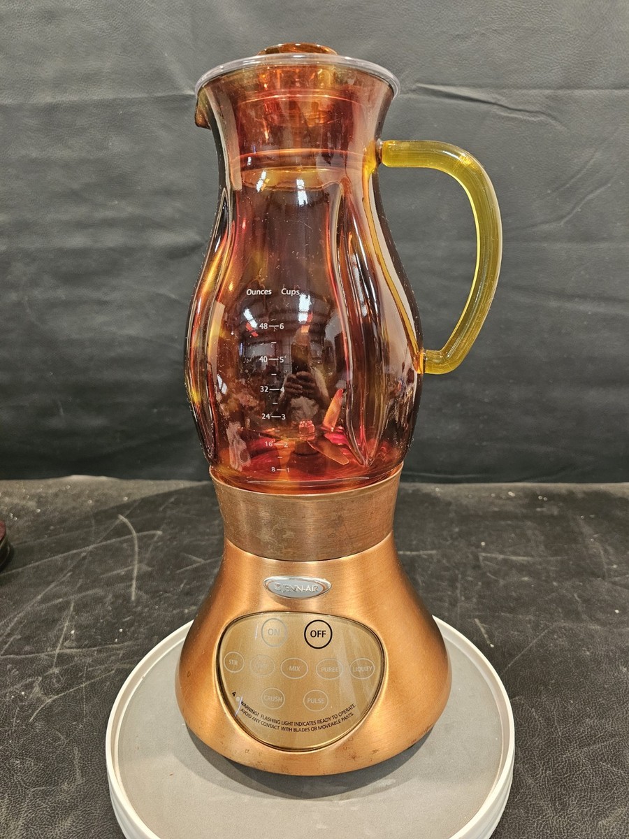 Jenn-Air Attrezzi Bar Blender Ice Crusher Glass 48oz Mixer- Amber