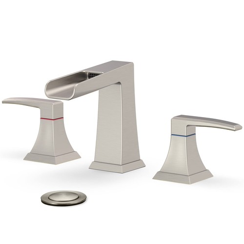 Bathroom Faucets for Sink 3 Holes, Brushed Nickel Bathroom Faucet, 8inch Wide...