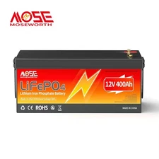 12V 400Ah LiFePO4 Lithium Battery 200A BMS for RV Off-grid Marine Solar Panel US