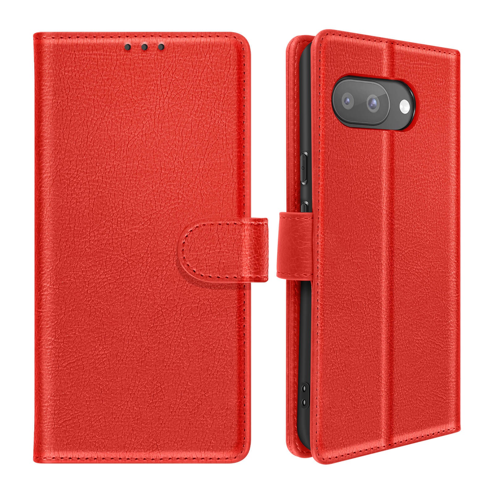 Étui portefeuille en cuir grainé pour Pixel 9a avec support - 2