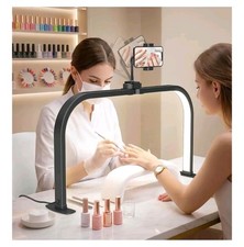 Half Moon Light Nail Desk 29" Arch Desk Lamp Phone Foldable Lamp Salon Manicure