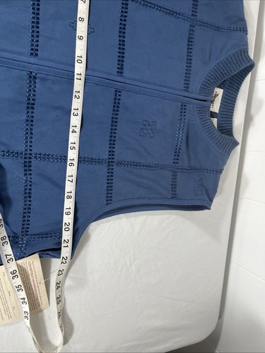 Vintage Koret Monterey Blue Vest Size 14 NWT Knit Back Detail Zip Front w/Tags - Picture 9 of 10
