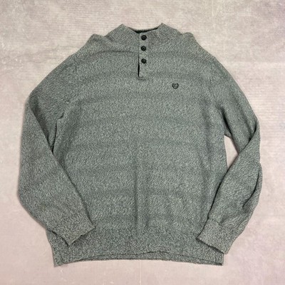 Chaps Strickpullover 1/4 Knopfleiste Grobstrick Pullover Herren Xl