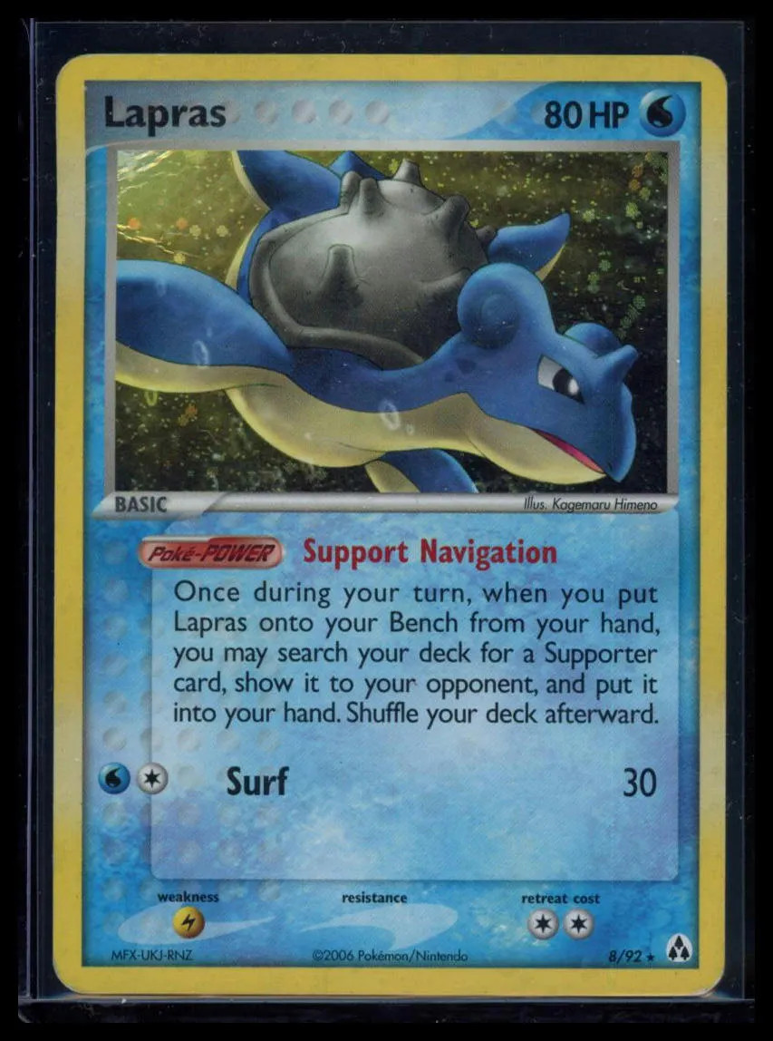 2006 EX Legend Maker Lapras Holo Rare HP #8/92