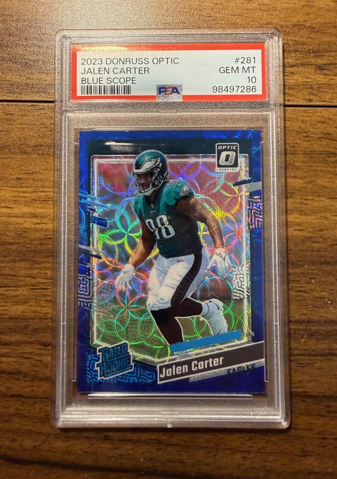 2023 Donruss Optic Rated Rookie Jalen Carter Blue Scope #281 PSA 10 - LOW POP