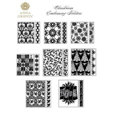 ANNA GRIFFIN 12 pc Christmas Holiday Embossing Folders Borders Cuttlebug RETIRED