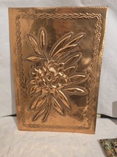 Kupferbild Handarbeit Wandbild Kupfer Blume