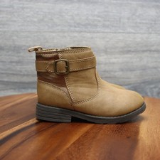 Carters Shoes Kids 8M Light Brown Unisex Child Aileen Fashion Zip Up Boots