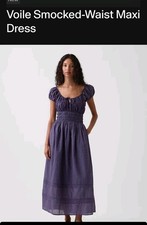 GAP Voile Smocked-Waist Maxi Dress Medium Petite 