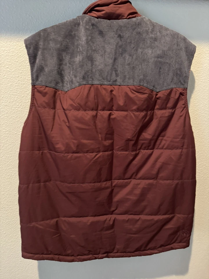 Chaleco Prana Puffer Para Hombres Mediano Naranja Pana Henna Hoffman Cremallera Completa Usado en Excelente Condición Foto 4 de 4