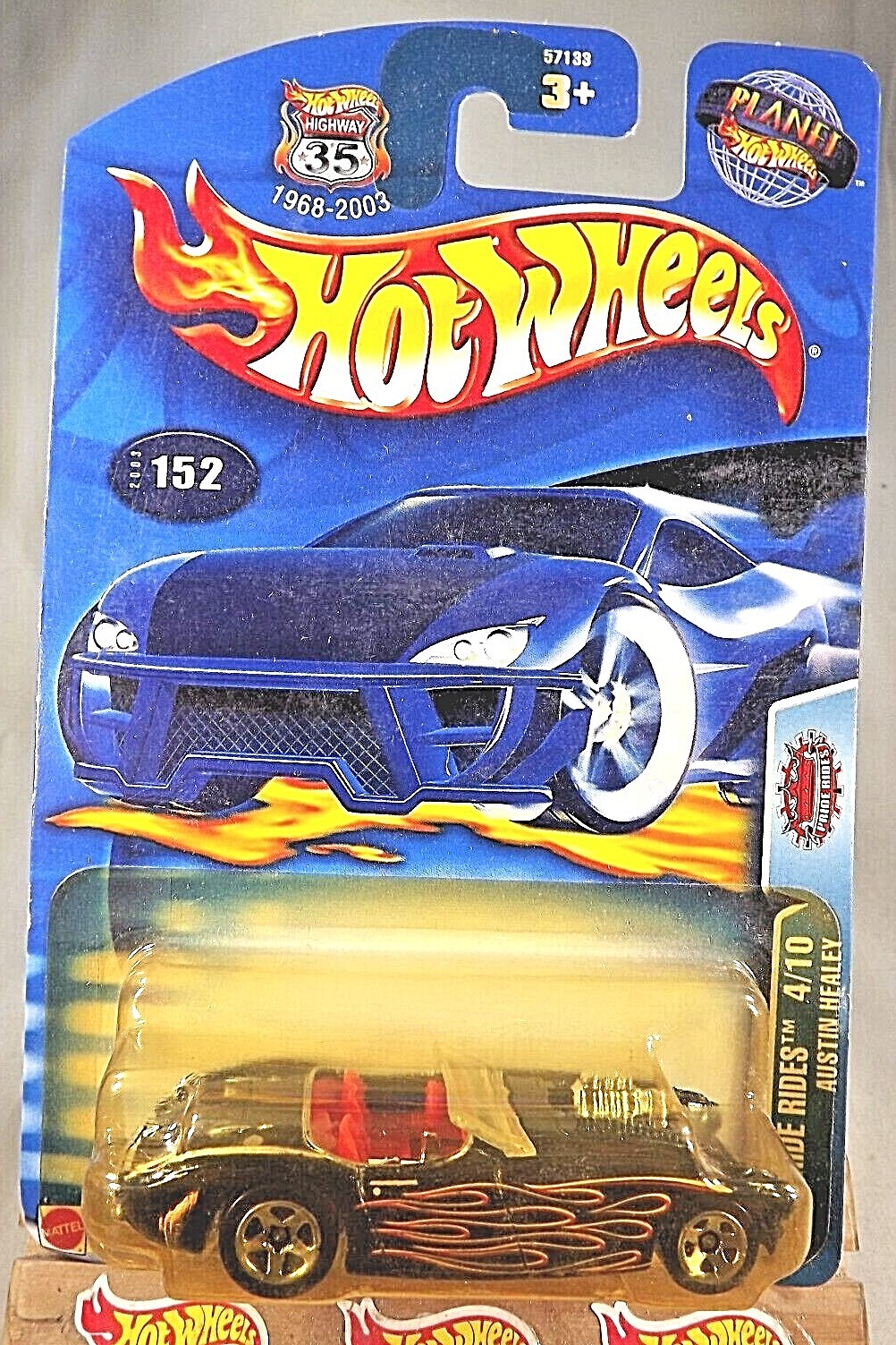 2003 Hot Wheels #152 Pride Rides 4/10  AUSTIN HEALEY Black w/Chrome 5 Sp China