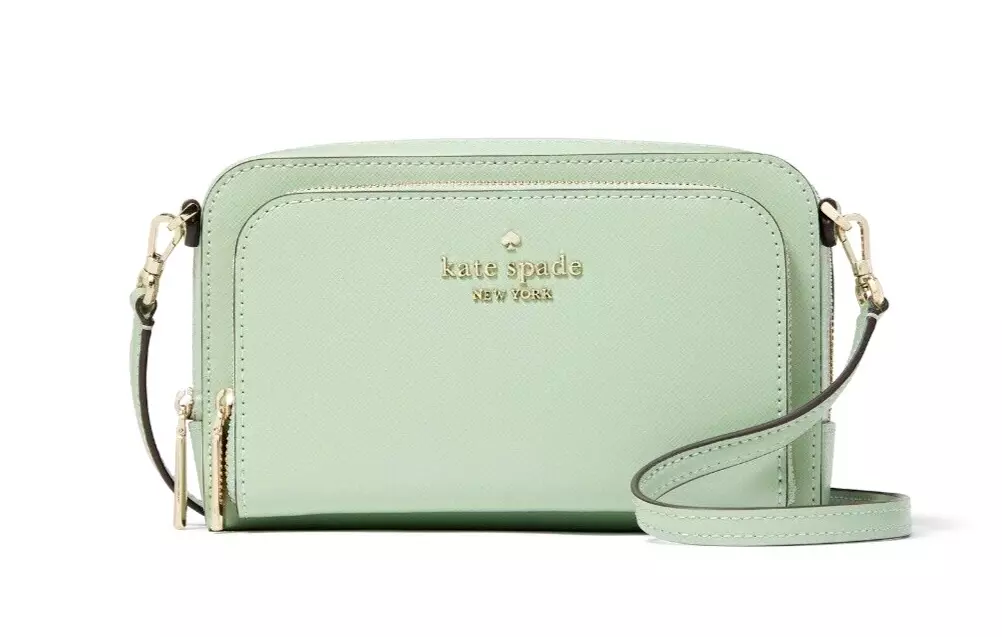 New Kate Spade Staci Dual Zip Around Crossbody Beach Glass
