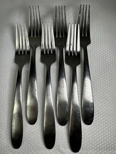 Oneida Stainless Flatware Set Of 6 Forks Modern Style Neutral Satin Stainless