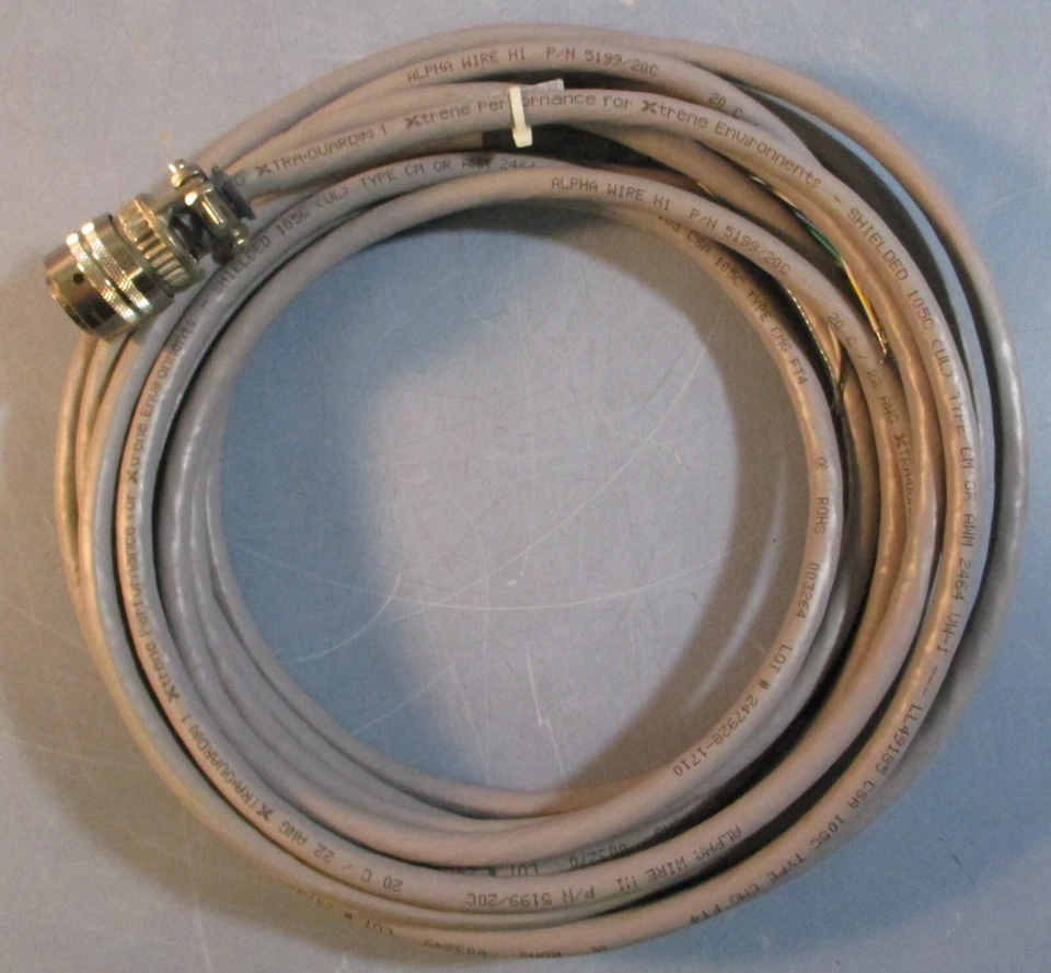 Alpha Wire H1 5199/20C Cable Assembly w/ Amphenol PT06E-14-19S Approx 26' L - Image 2 of 4