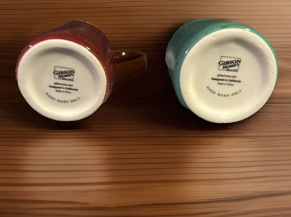 Gibson Cerámica Tapa Azúcar y Crema Set Verde Azulado y Vino Tinto Color Lindo y Nuevo! Foto 3 de 4