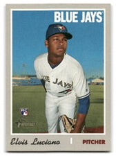 Elvis Luciano 2019 Topps Heritage Baseball #576 Toronto Blue Jays Rookie RC