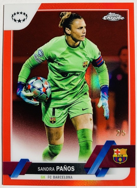 2022-23 Topps Chrome UEFA Women’s SANDRA PANOS Red Refractor #d 2/5